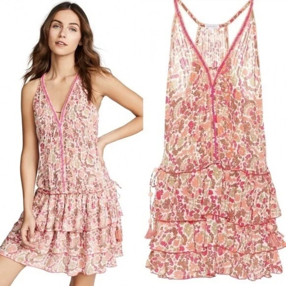 Poupette St. Barth Betty Ruffled Mini Dress in Pink